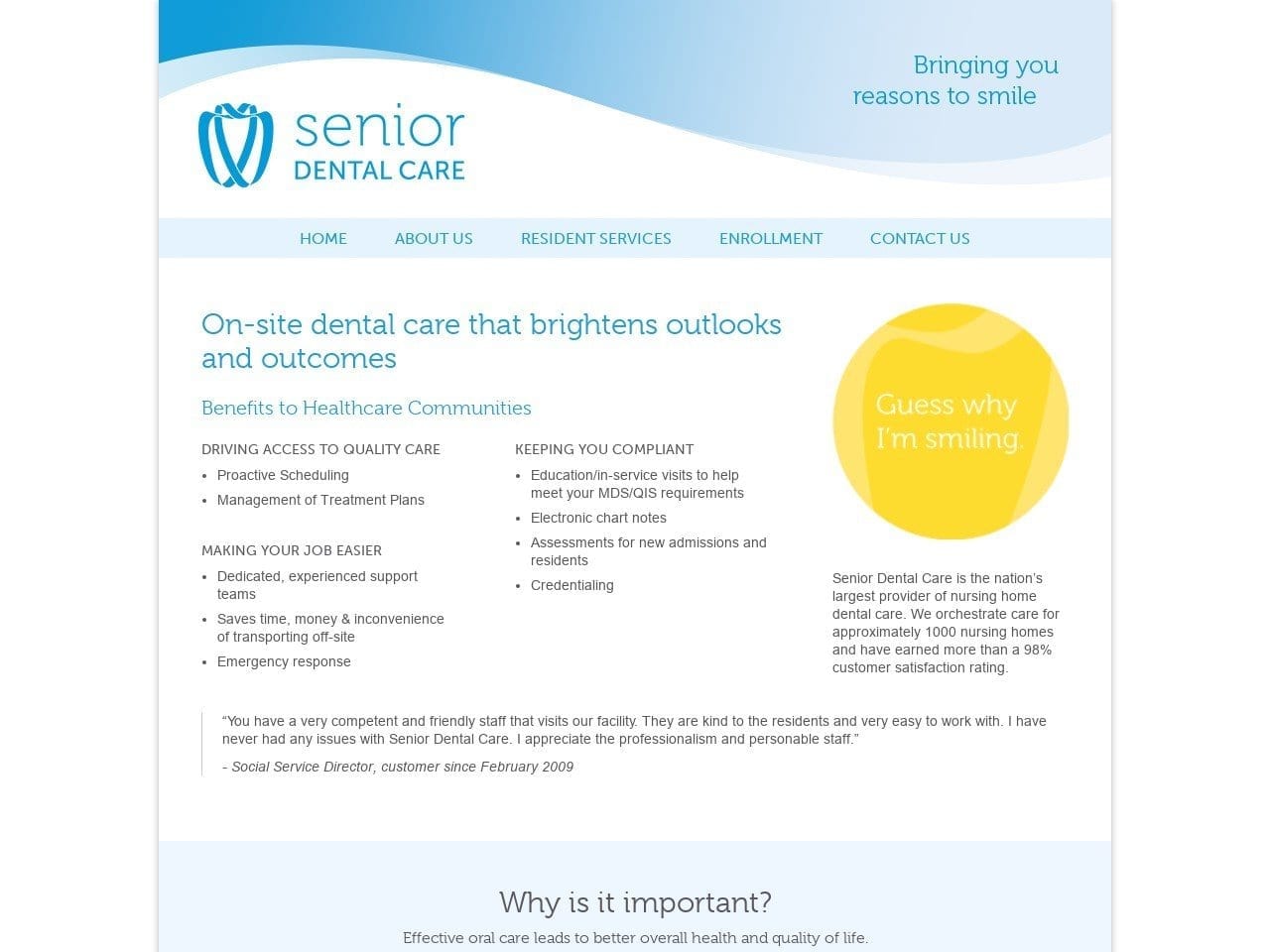 Senior Dental Care Website Screenshot from myseniordentalcare.com