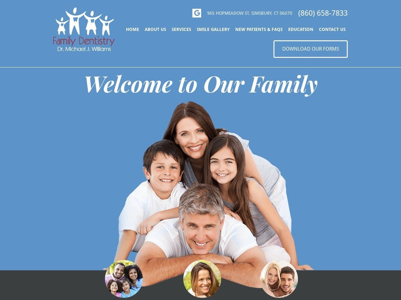 Family Dentist Website Screenshot from mysimsburyfamilydentist.com