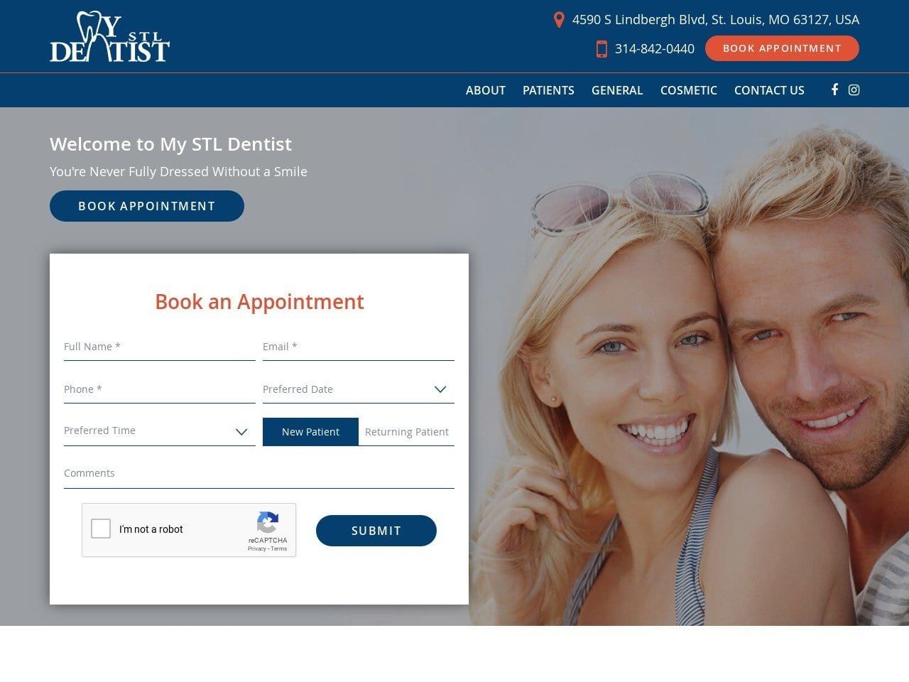 My Stl Dentist Website Screenshot from mystldentist.com