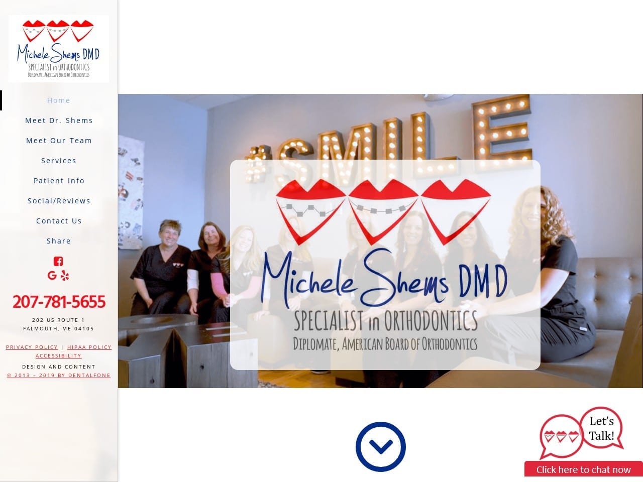 Dr. Michele M. Shems DMD Website Screenshot from mysupersmile.com