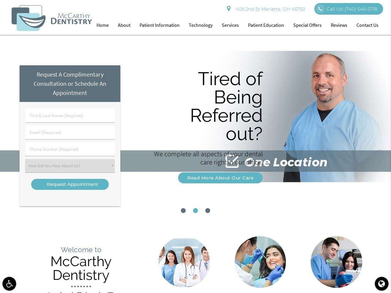 McCarthy Dentistry LLC Website Screenshot from mytotaldentistry.com