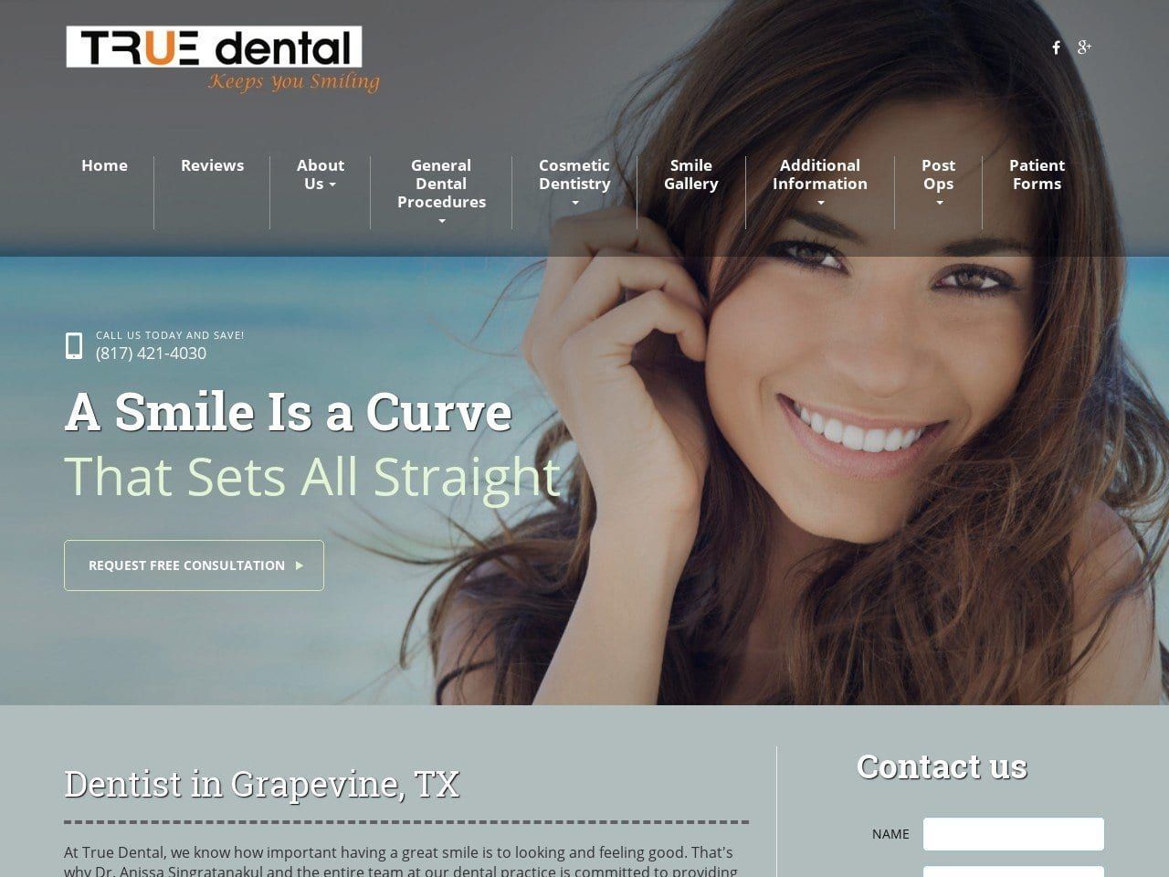 True Dental Website Screenshot from mytruedental.com