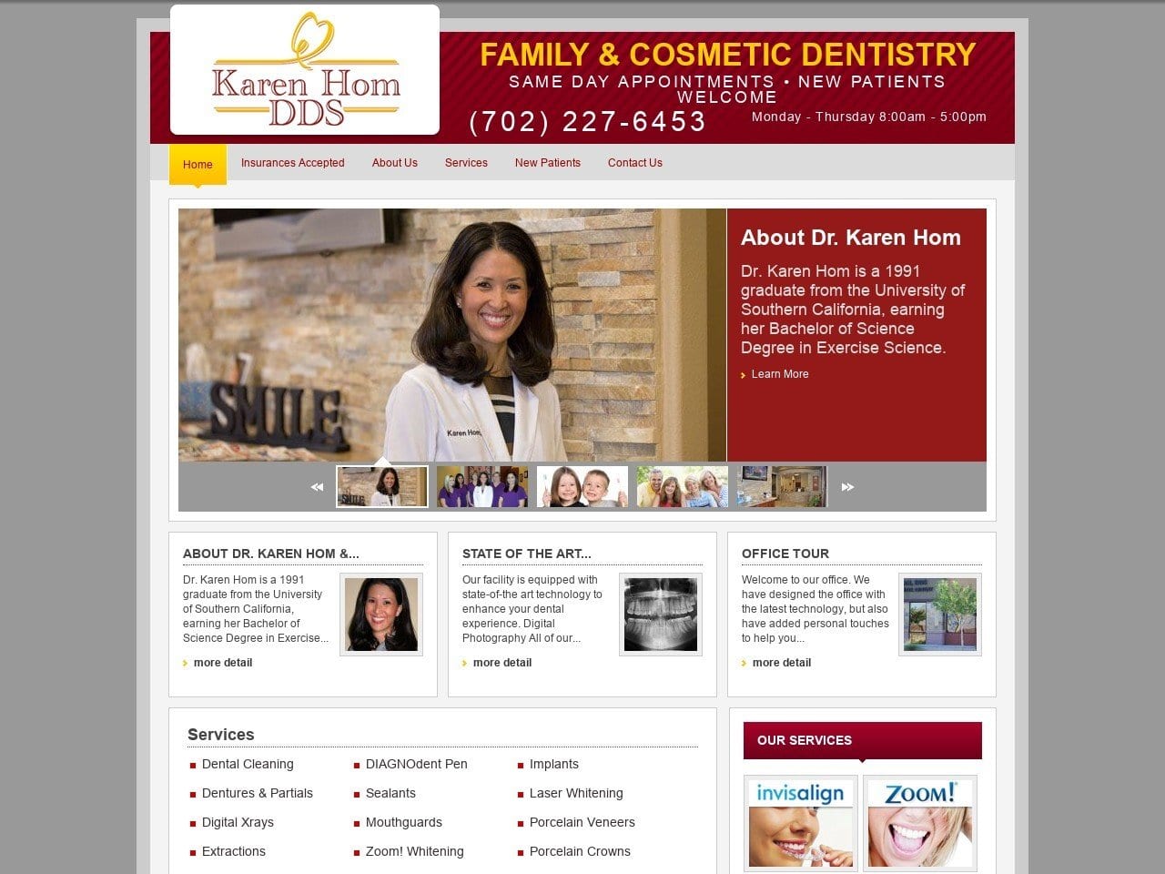 Dr Karen Hom DDS Website Screenshot from myvegasdental.com