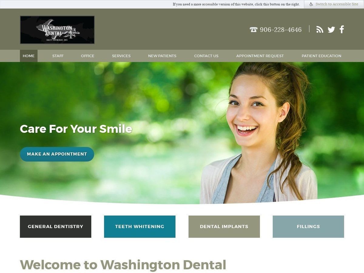Washington Dental Goymerac Brett DDS Website Screenshot from mywashingtondental.com