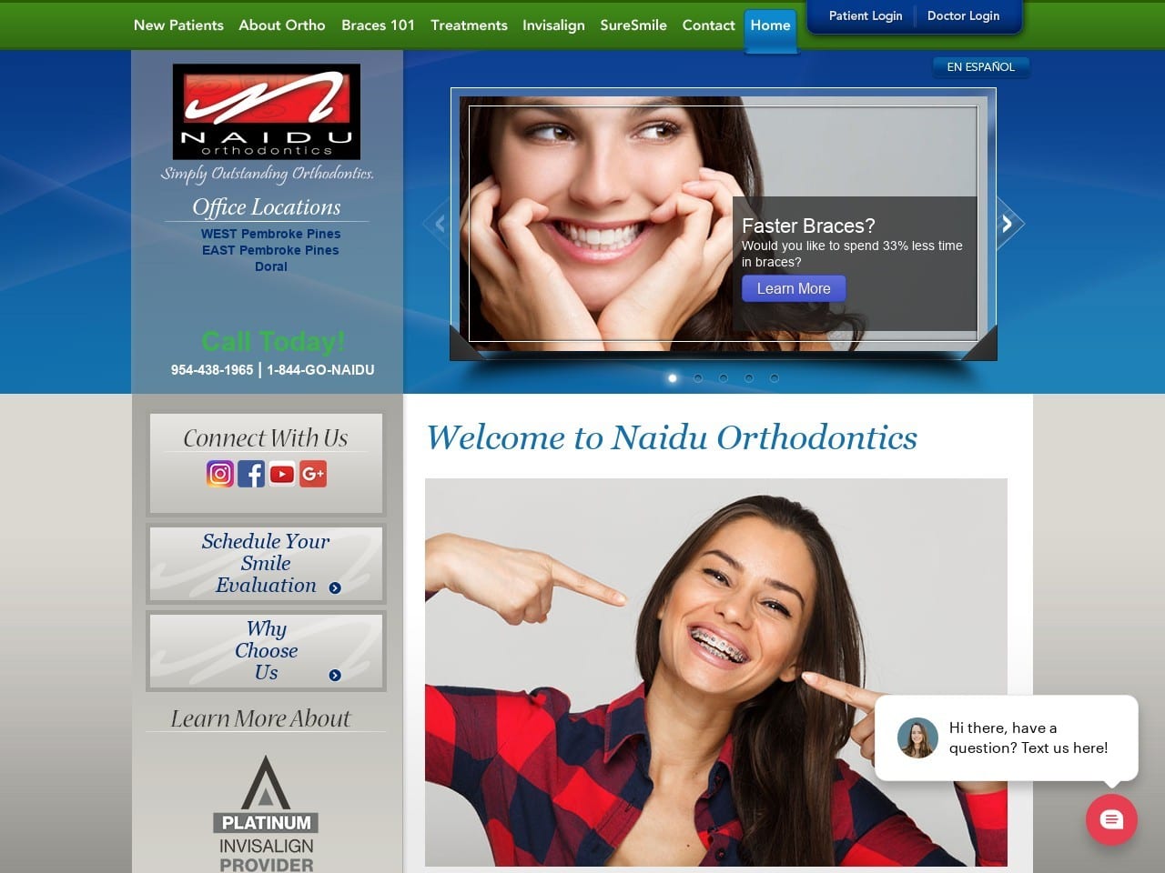 Naidu Orthodontics Website Screenshot from naiduortho.com