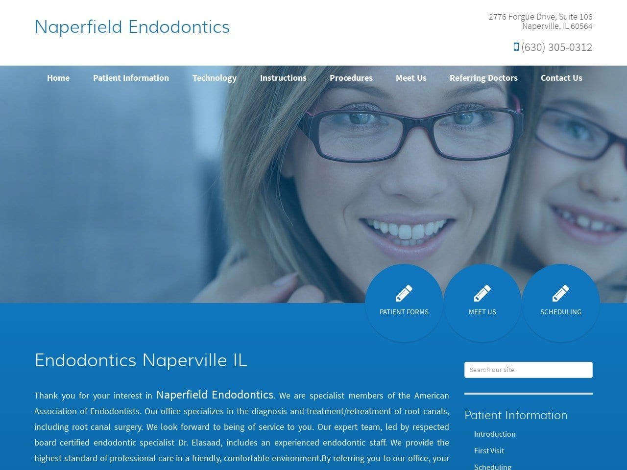 Naperfield Endodontics Website Screenshot from naperfieldendo.com