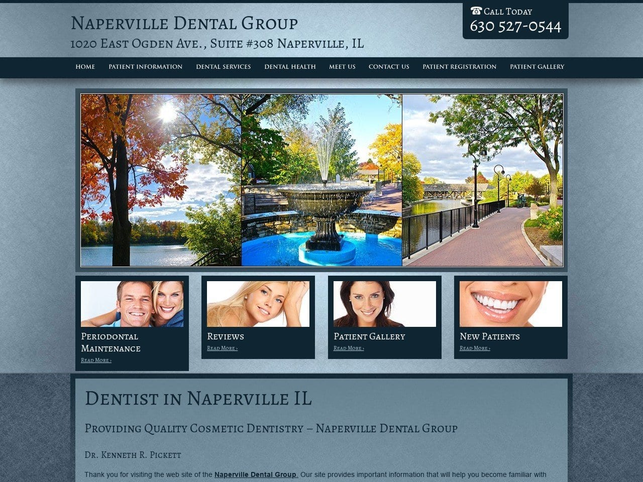 Naperville Dental Group Website Screenshot from napervilledentalgroup.com