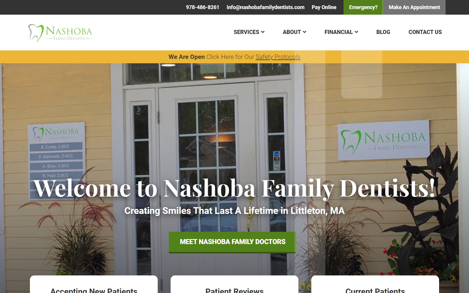 nashobafamilydentists.com screenshot