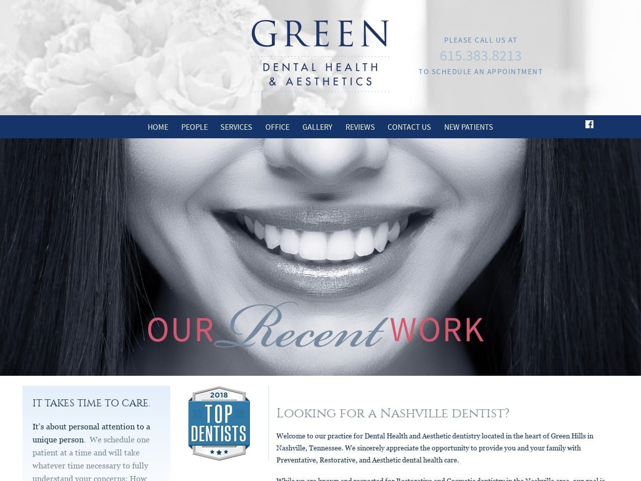 Green Dental Health And Aesthetics Dr. Spalding Gr Website Screenshot from nashvilledentistry.net