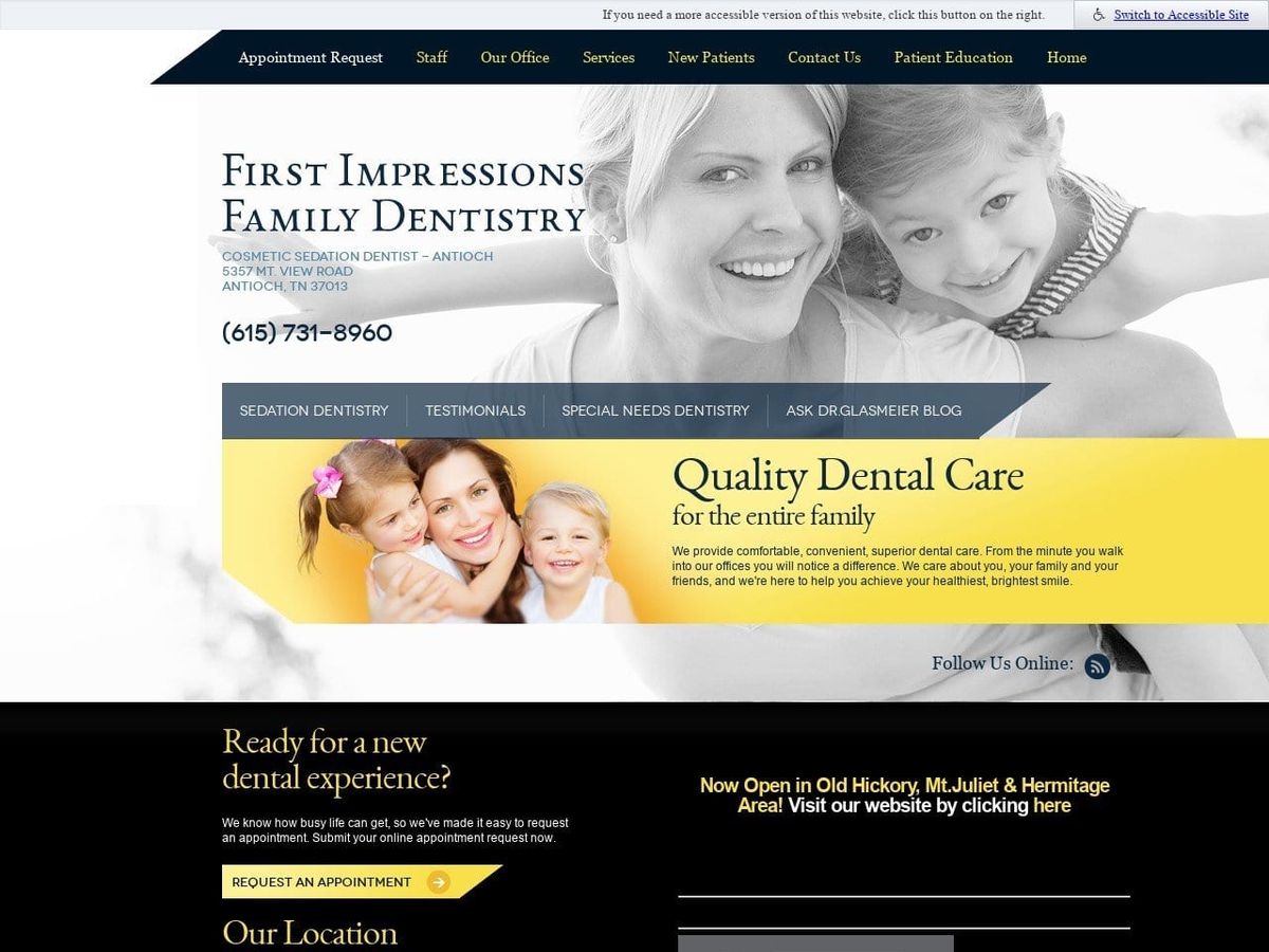 First Impressions Family Dentistry Website Screenshot from nashvillefirstimpressions.net