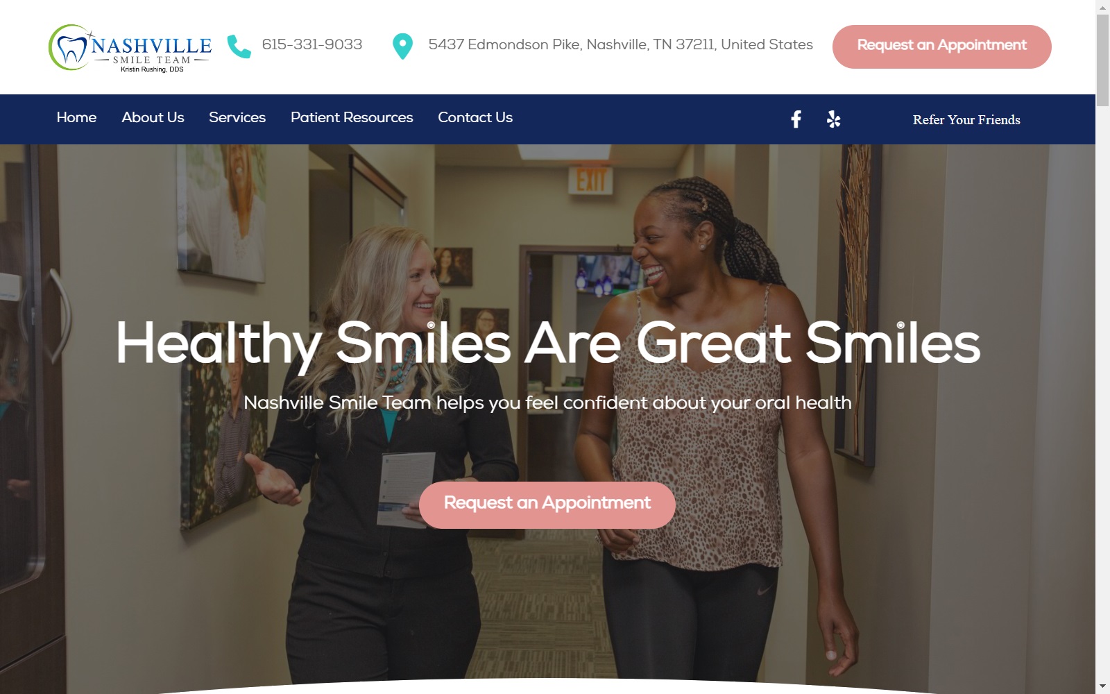 nashvillesmileteam.com screenshot