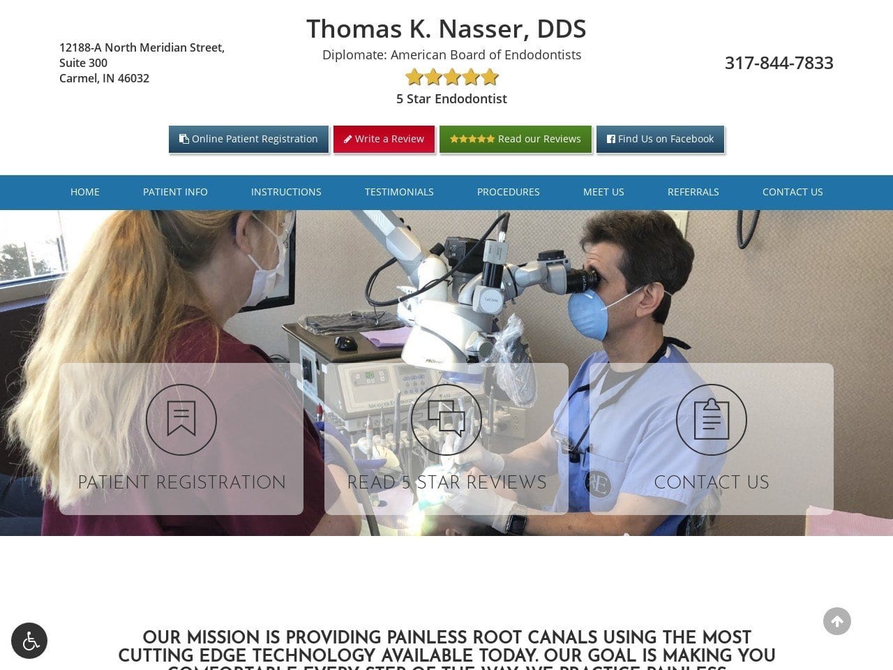 Thomas K. Nasser DDS Website Screenshot from nasserendo.com