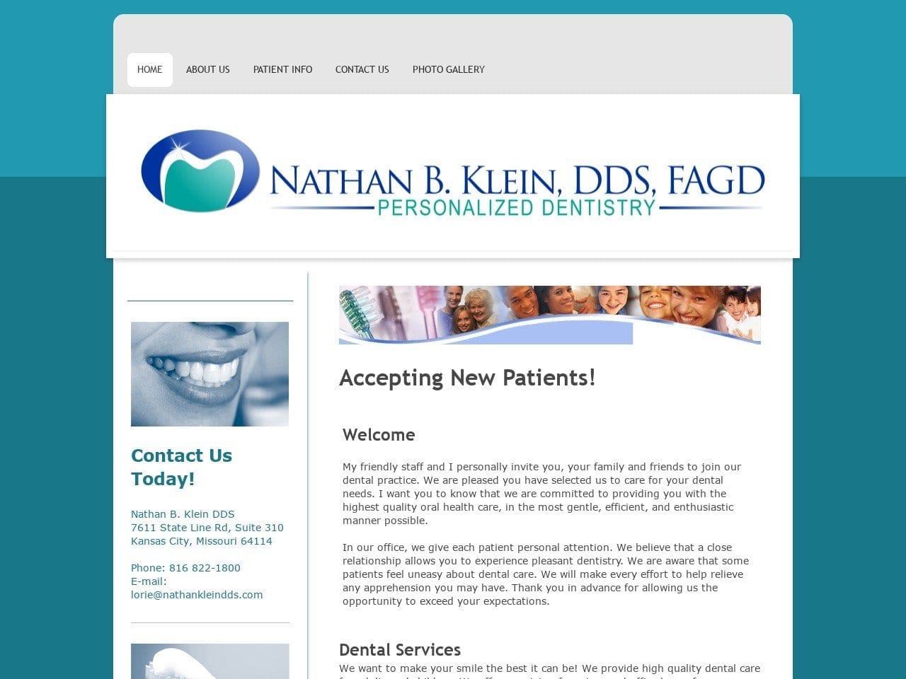 Nathan B. Klein DDS Website Screenshot from nathankleindds.com