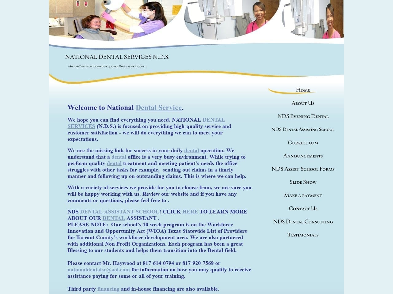 NDS Dental Website Screenshot from national-dental-services.com