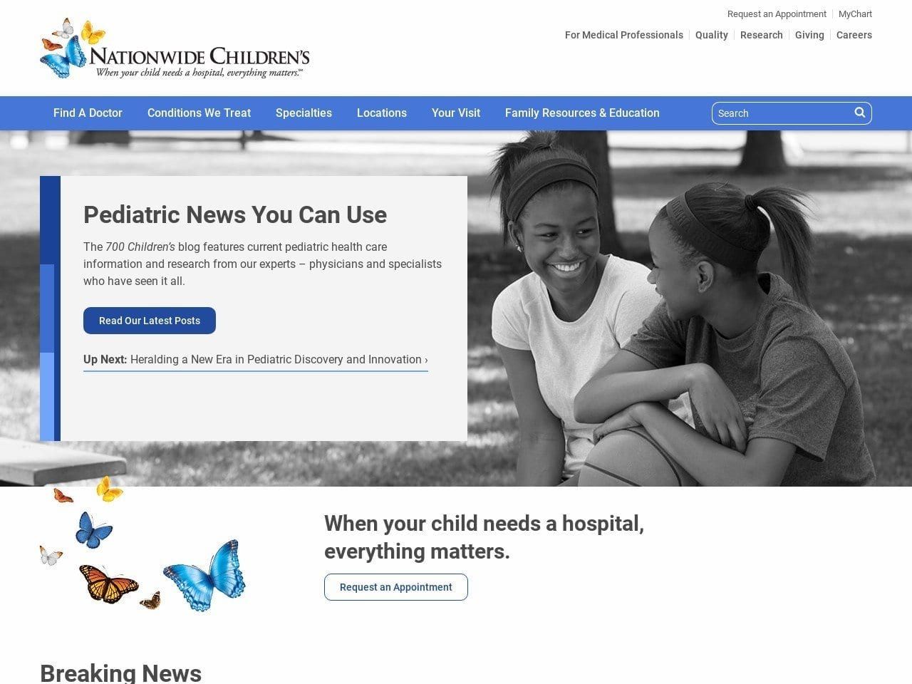 Nationwide Childrens Hospital Roberts Chris DDS Website Screenshot from nationwidechildrens.org