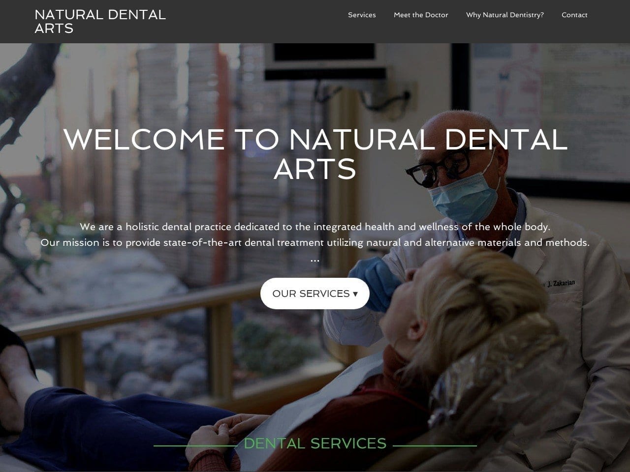 Zakarian Andrew DDS Website Screenshot from naturaldentalarts.com