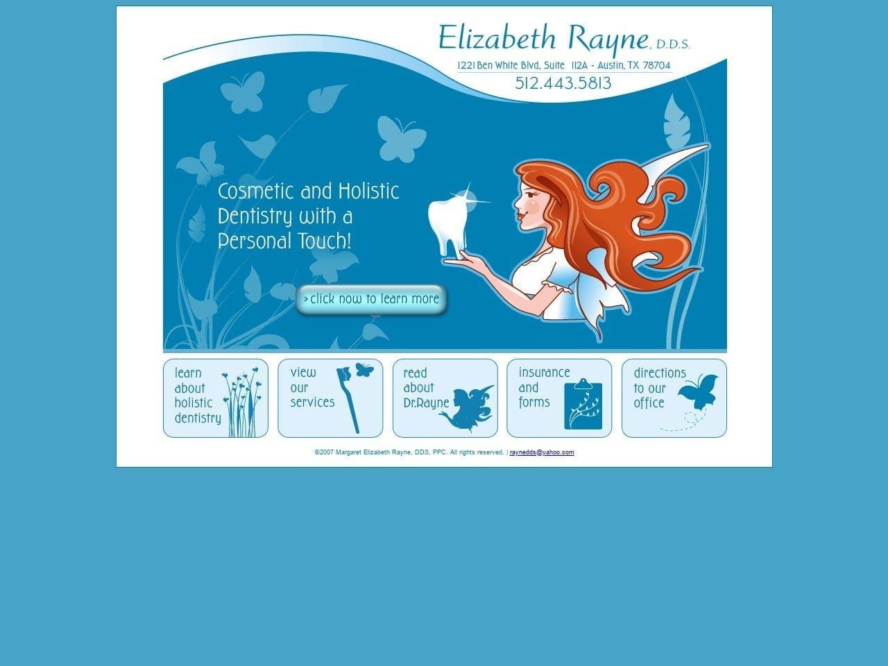 Elizabeth Rayne D.D.S. Website Screenshot from naturaltoothfairy.com