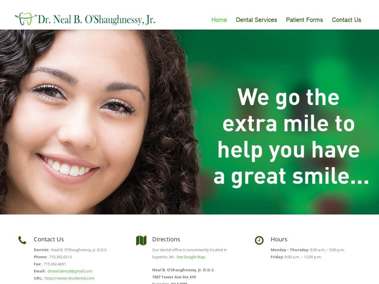 Dr. Neal OShaughnessy Jr. Website Screenshot from nbodental.com