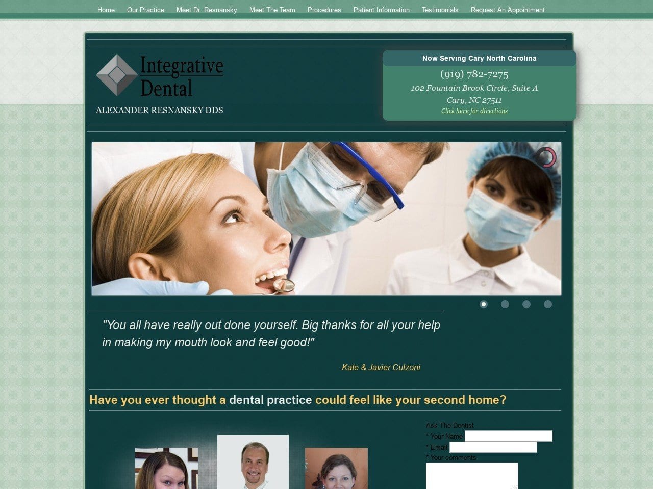 Nc Center For Restorative Dentist Website Screenshot from nccrd.com