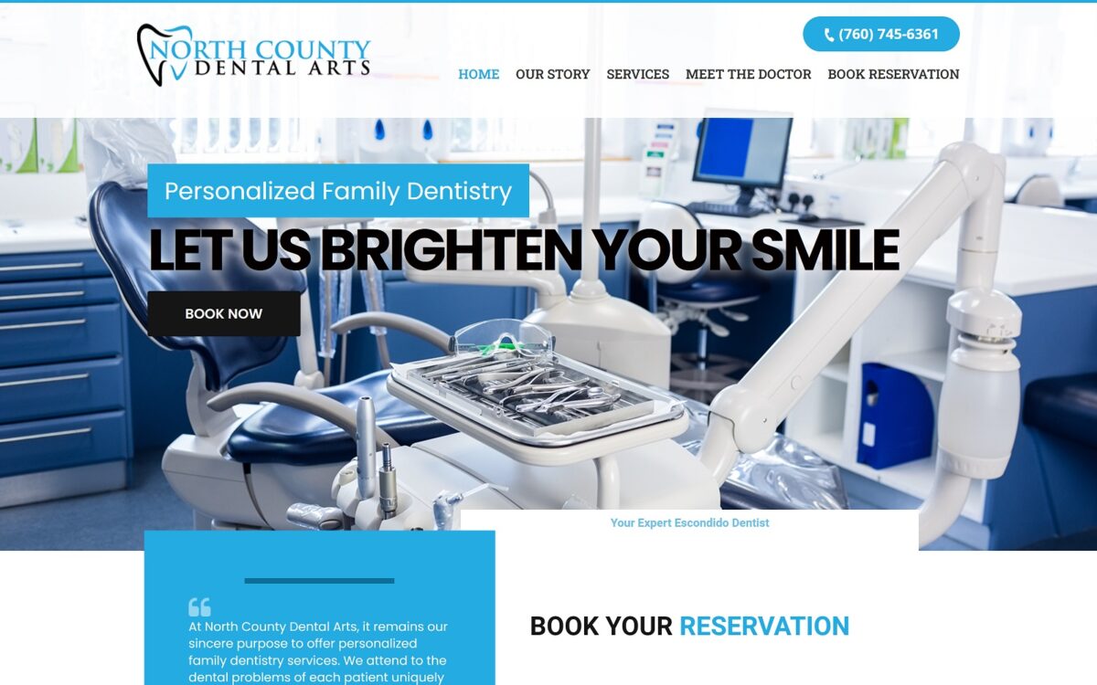 ncdentalarts.com screenshot