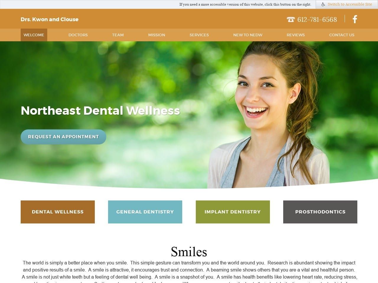 Ne Dental Wellness Website Screenshot from nedentalwellness.com