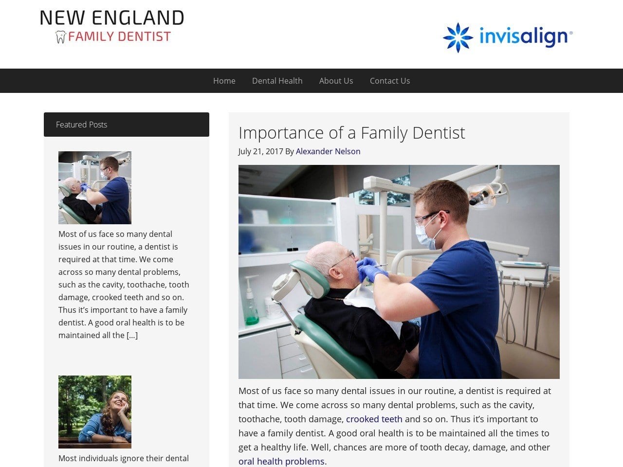 Family Dentistry Website Screenshot from nefamilydentist.com