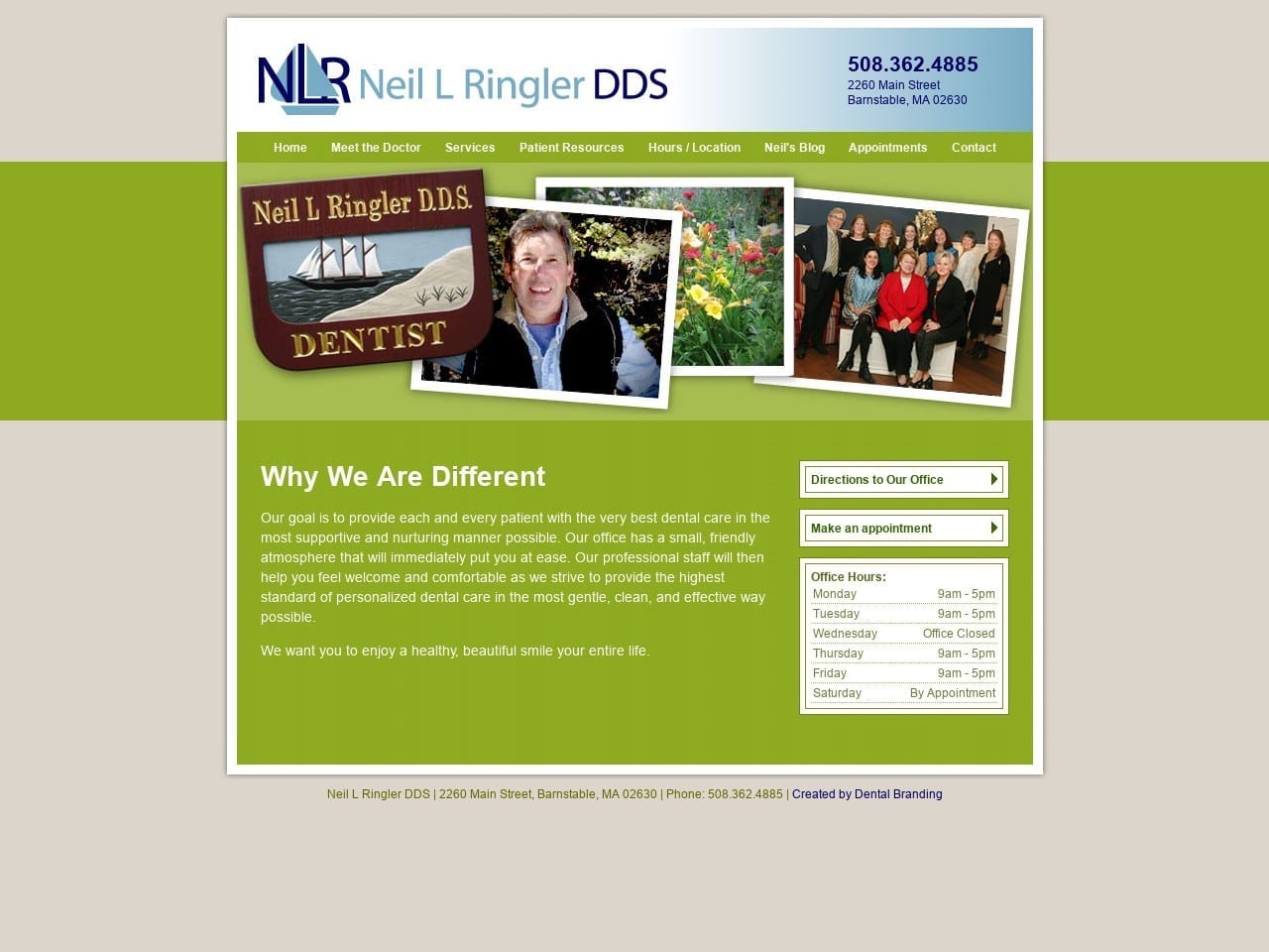 Neil L. Ringler DDS Website Screenshot from neilringlerdds.com