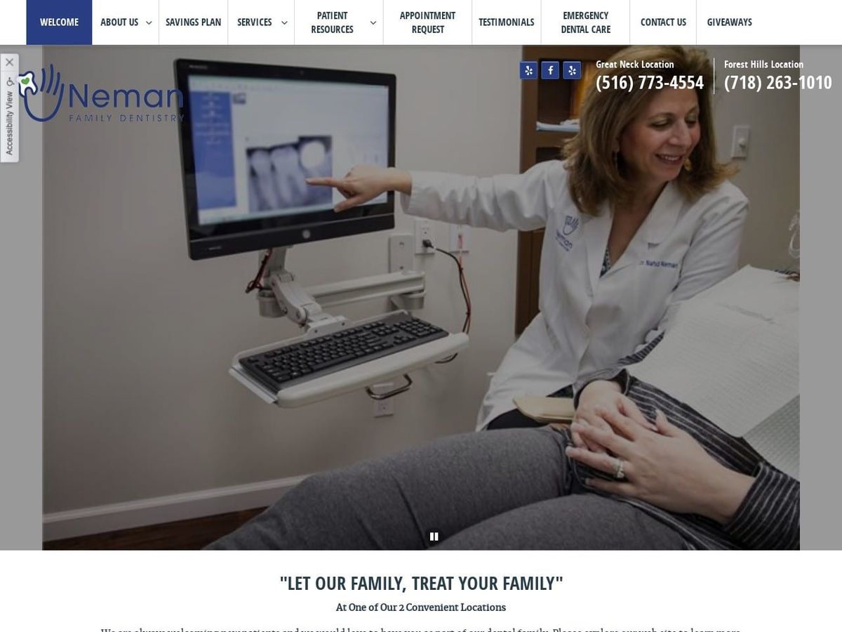 Neman Family Dentist Website Screenshot from nemanfamilydentistry.com