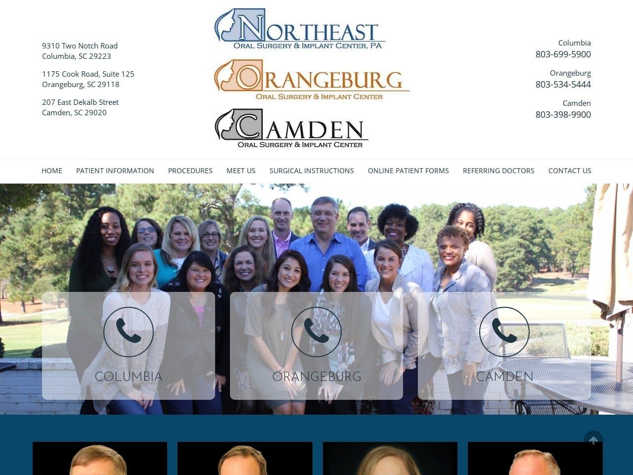 Northeast Oral Surgery & Implant Center Website Screenshot from neoralsurgery.com
