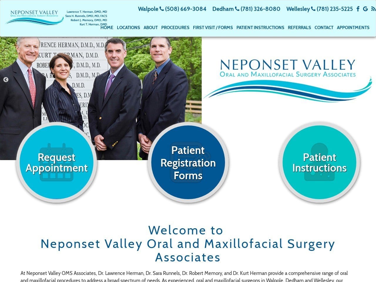 Neponset Valley Oms Website Screenshot from neponsetvalleyoms.com