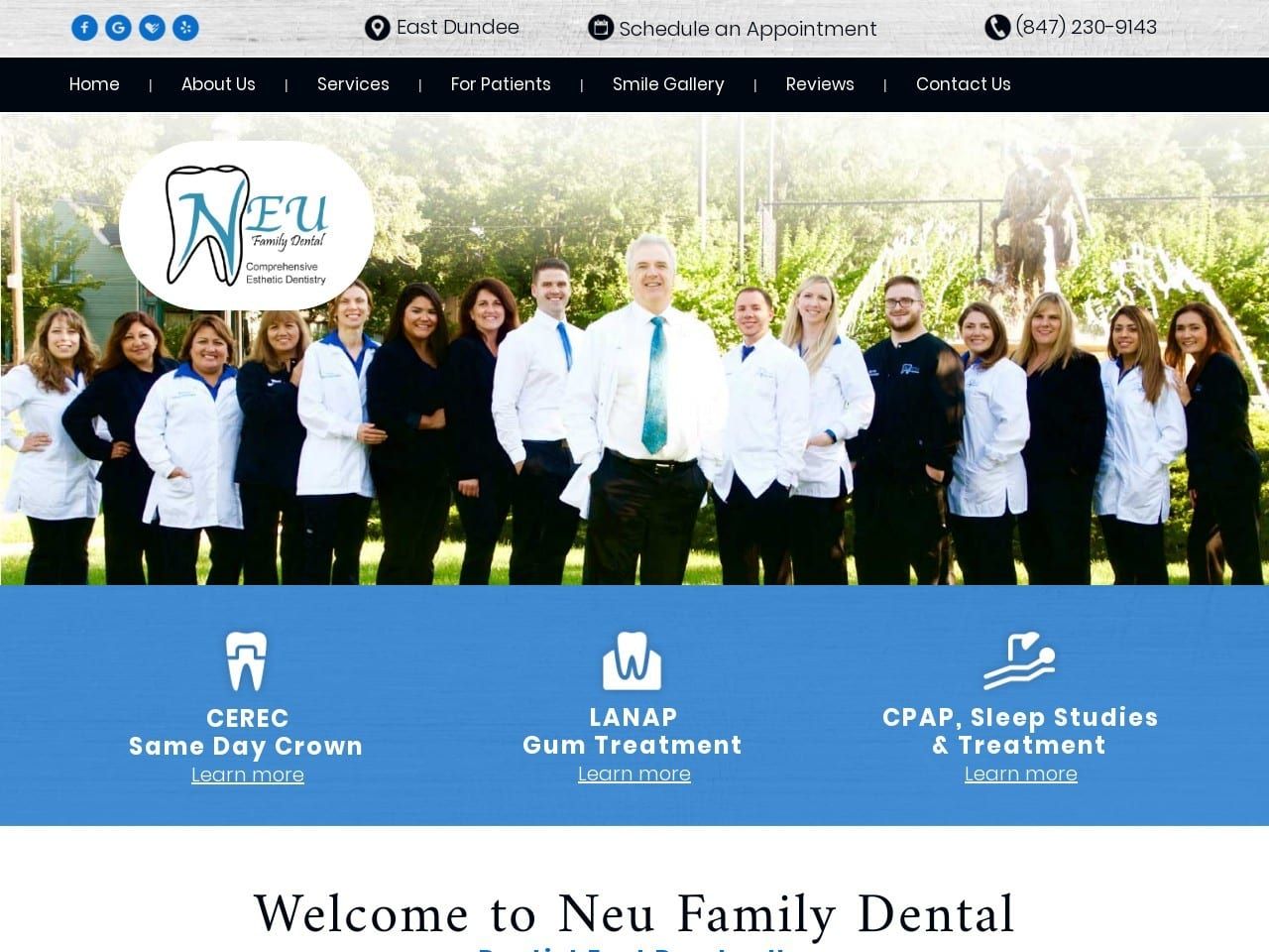 Neu Family Dental Website Screenshot from neufamilydental.com