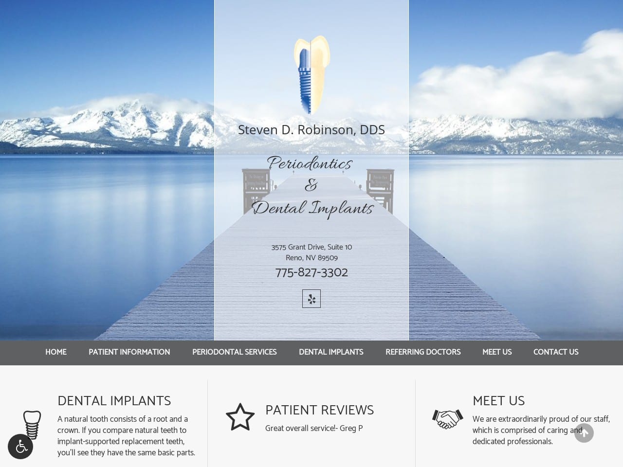 Nevada Periodontics Website Screenshot from nevadaperio.com