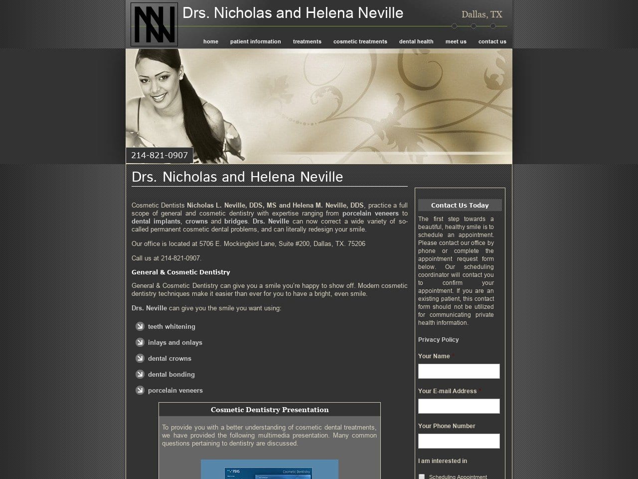 Neville Helena M DDS Website Screenshot from nevilledental.com