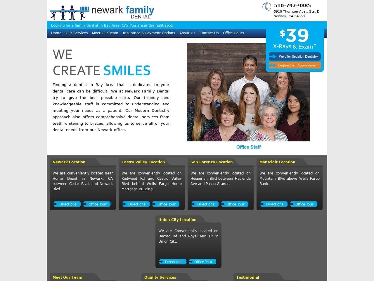 Newark Family Dental Website Screenshot from newarkfamilydental.com