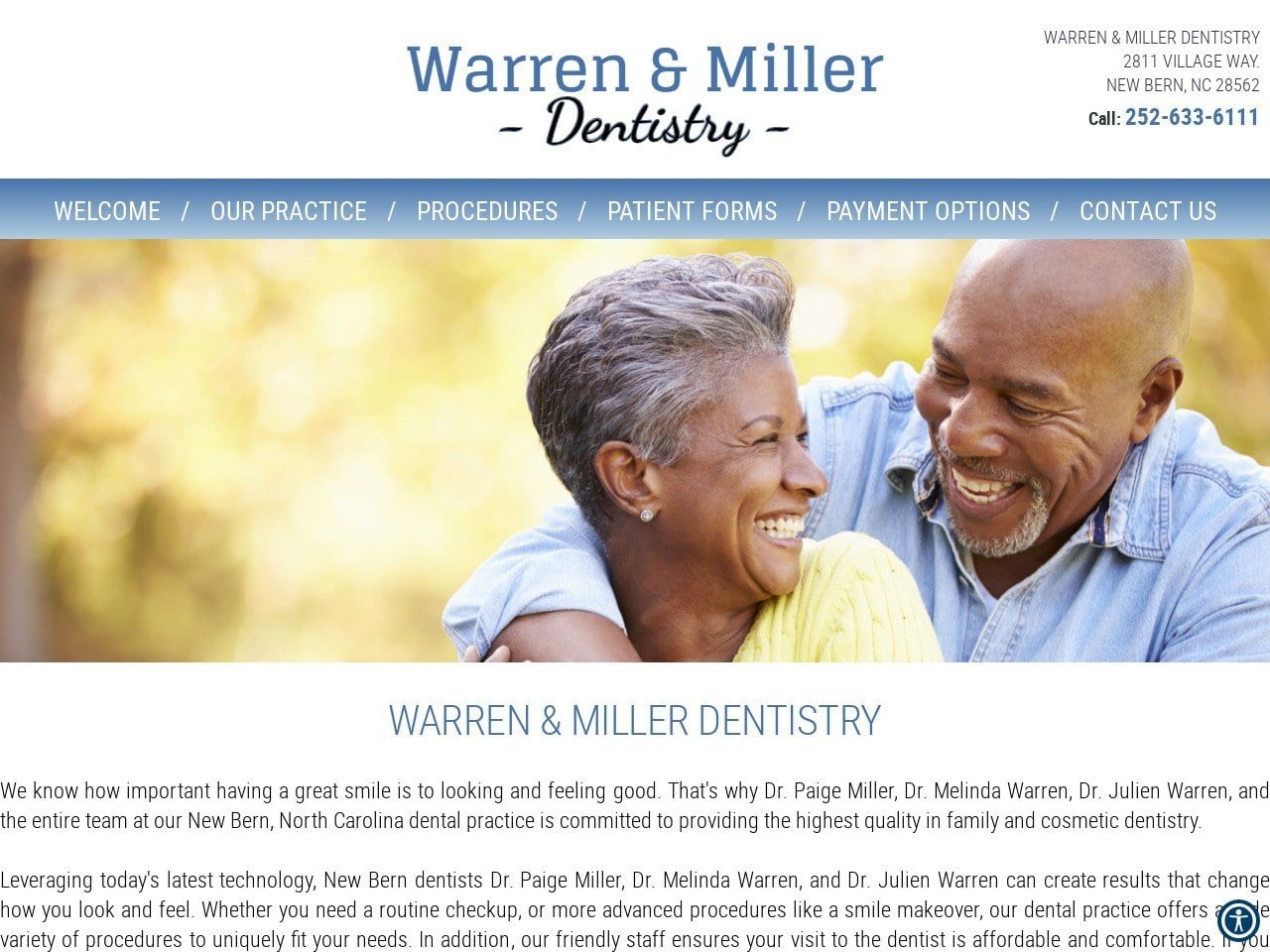 Warren & Miller Website Screenshot from newbernncdentist.com