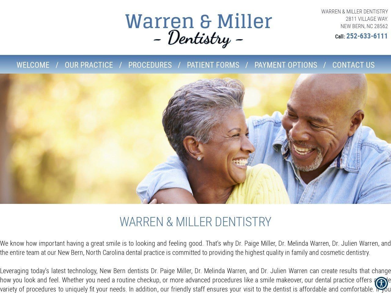 Warren & Miller Website Screenshot from newbernncdentist.com