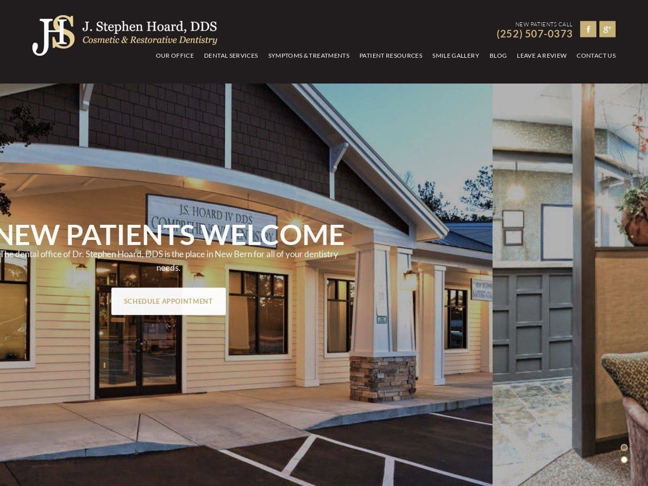 J Stephen Hoard Family Dentistry Website Screenshot from newbernsmiles.com