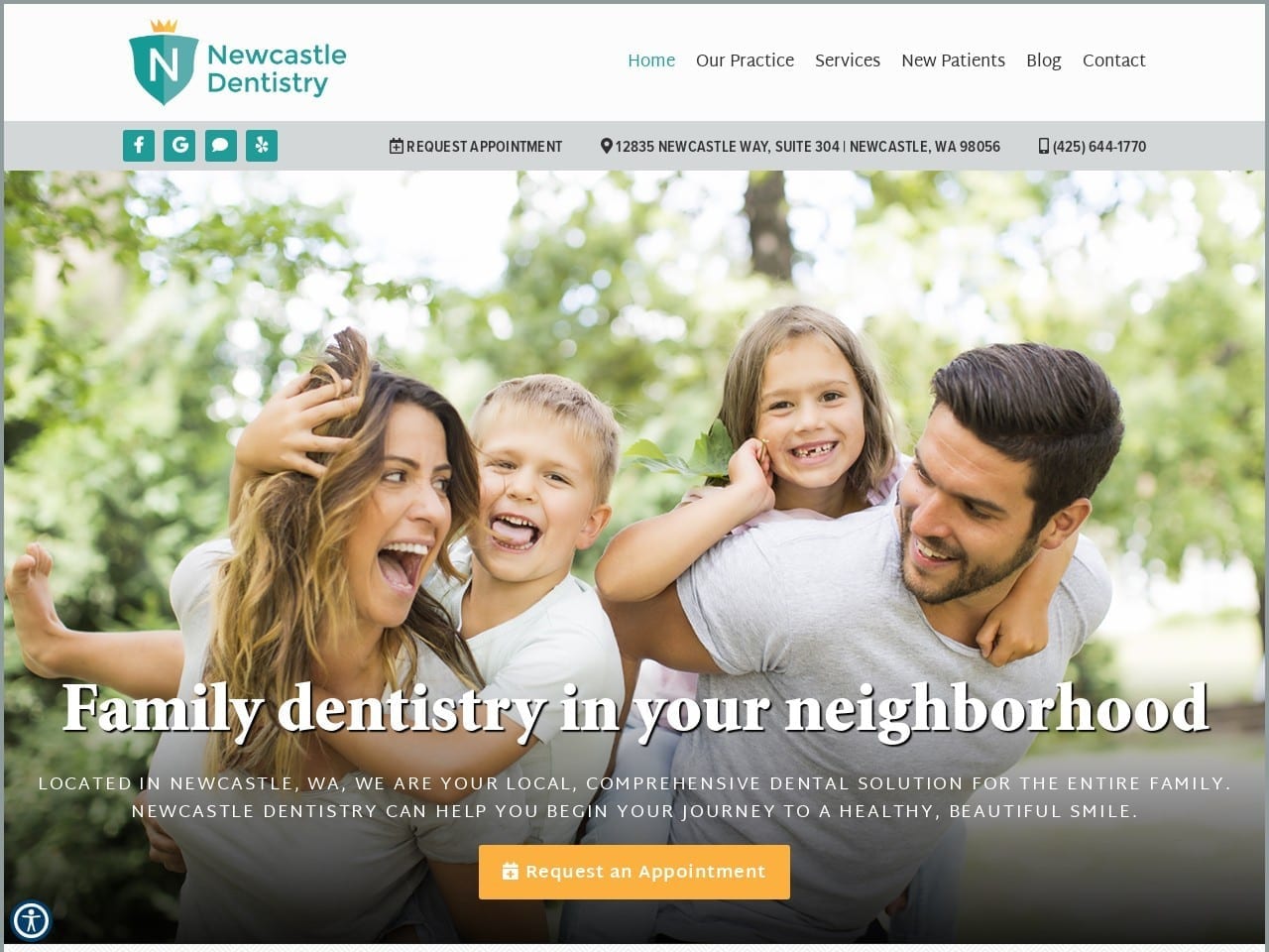 Quality Dental Center Website Screenshot from newcastledentistry.com