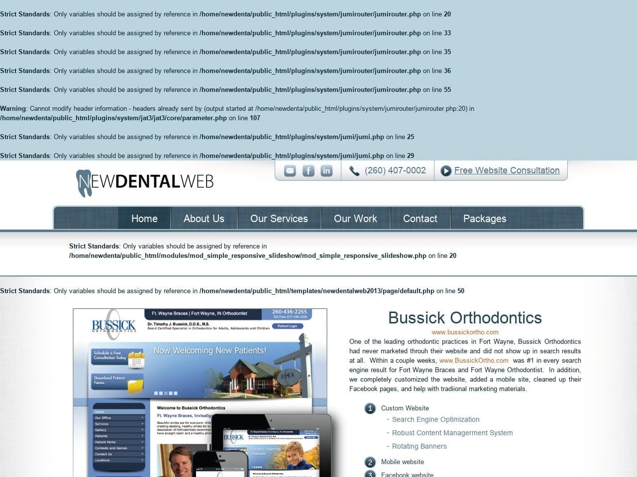 New Dental Web Website Screenshot from newdentalweb.com