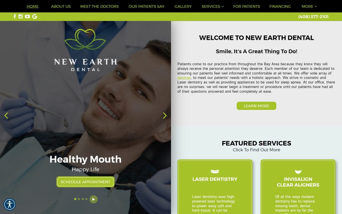 newearthdental.com screenshot