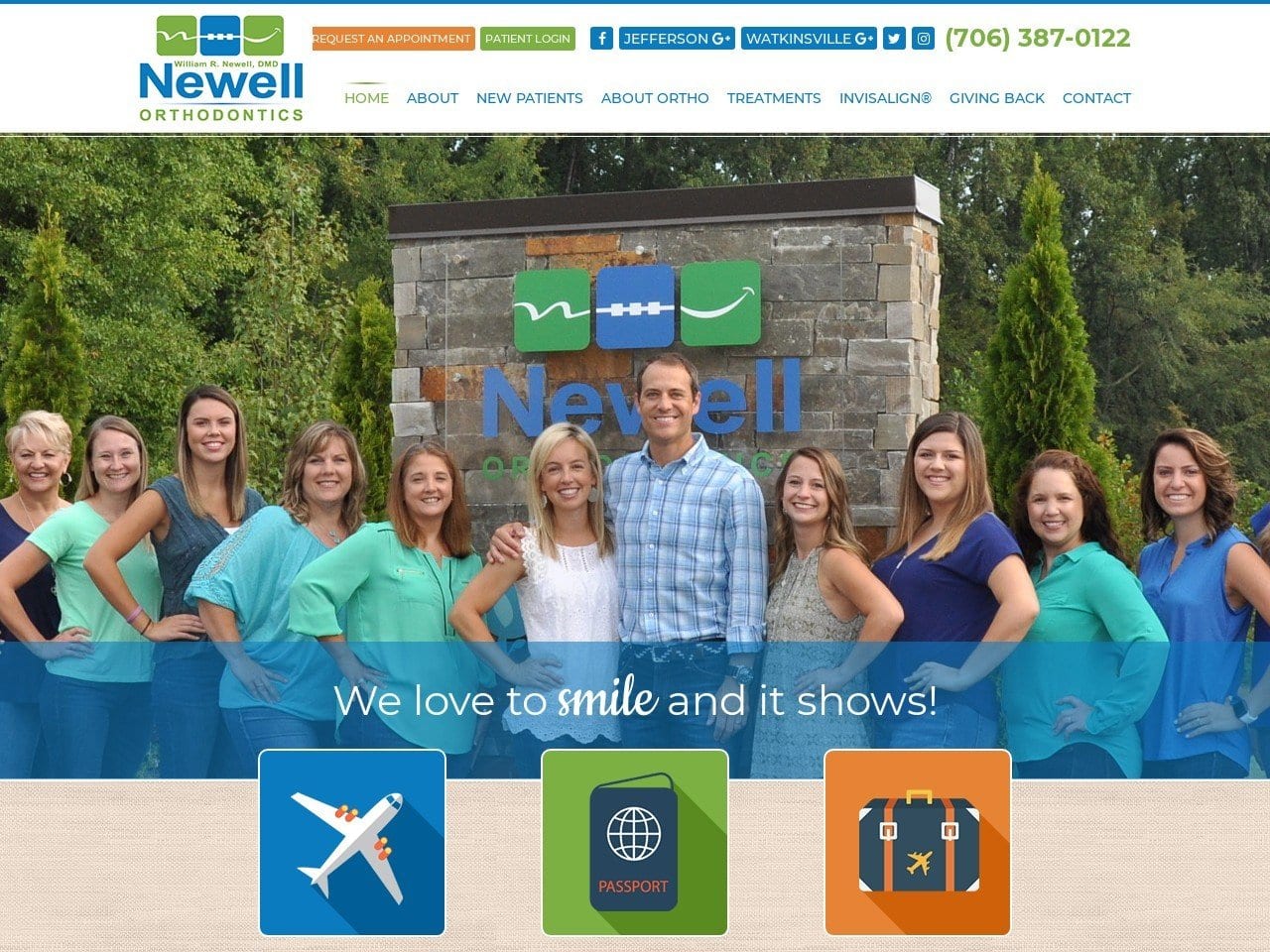 Newell Orthodontics Website Screenshot from newellorthodontics.com