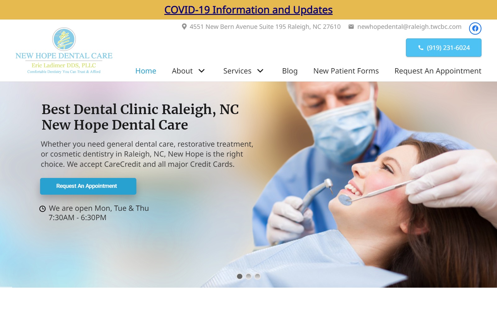 newhopedentalraleighnc.com screenshot