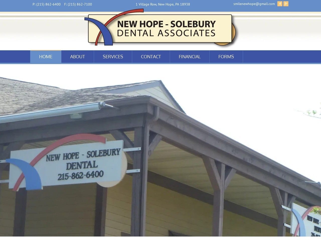 New Hope Website Screenshot from newhopesoleburydental.com