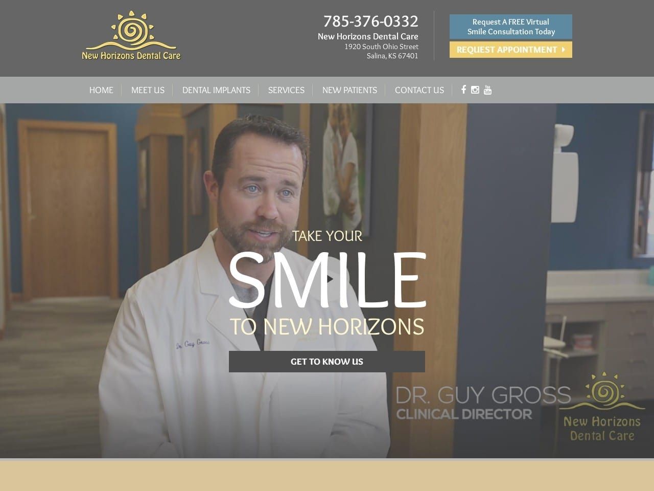 Kathryn Gross DDS (New Horizons Dental Care) Website Screenshot from newhorizonsdentalcare.com
