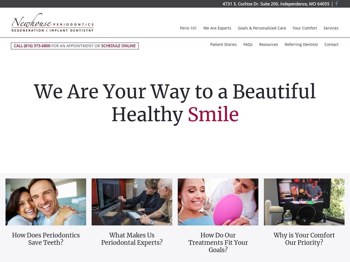 Newhouse Periodontics Website Screenshot from newhouseperio.com