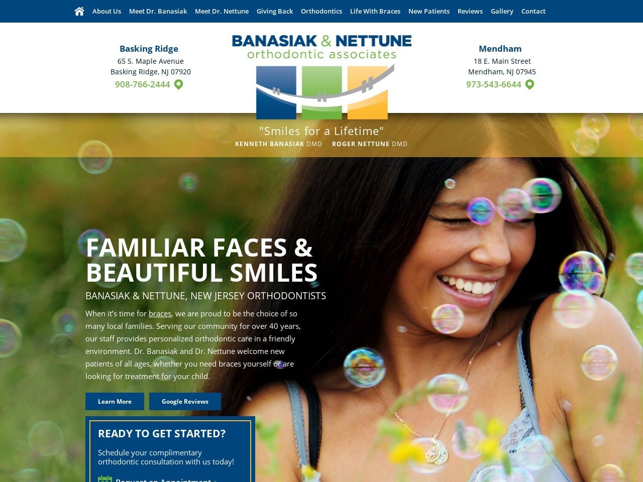 Nettune & Banasiak Orthodontic Banasiak Kenneth Dd Website Screenshot from newjerseybraces.com