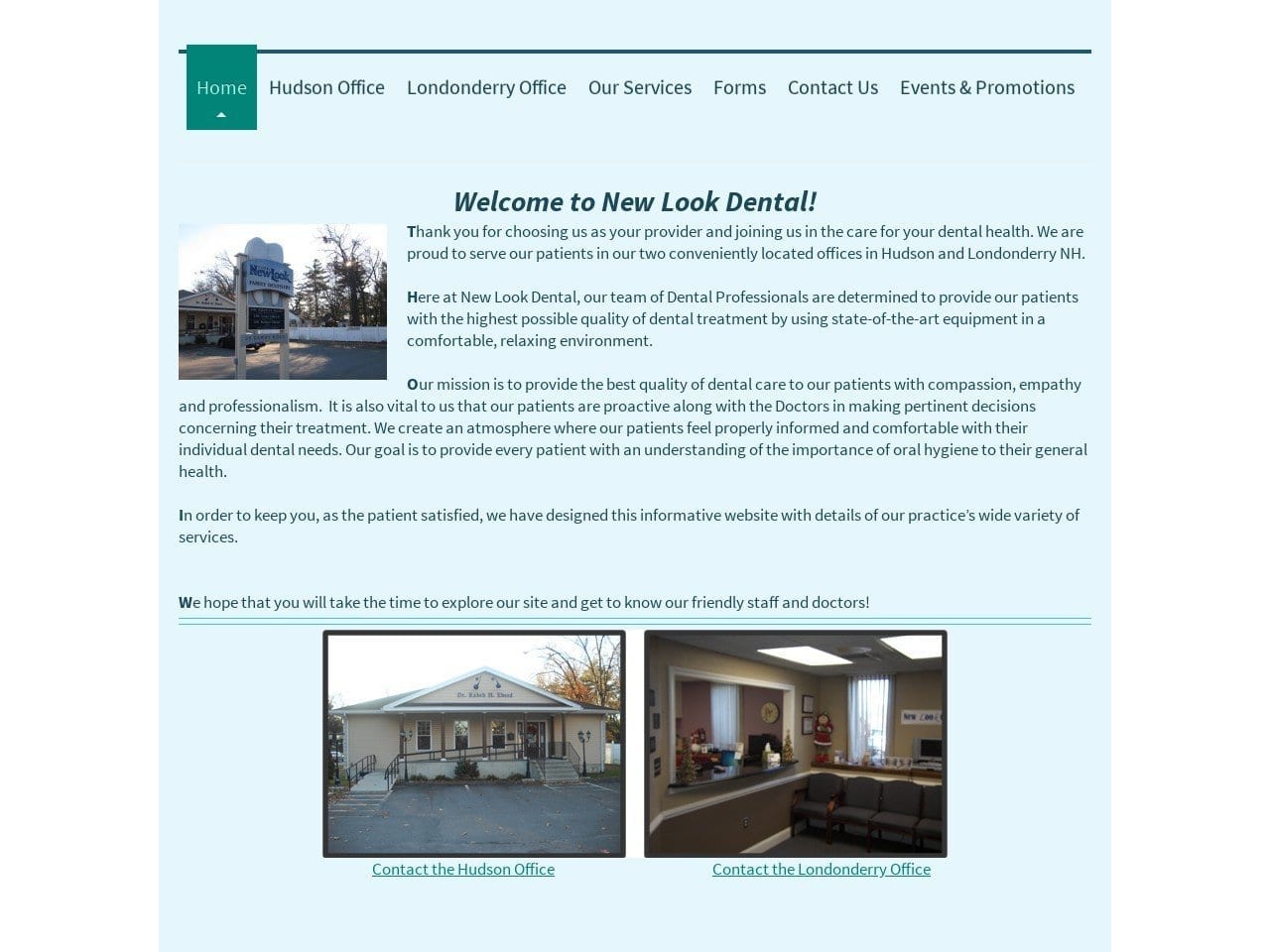 New Look Dental Website Screenshot from newlookdental.net