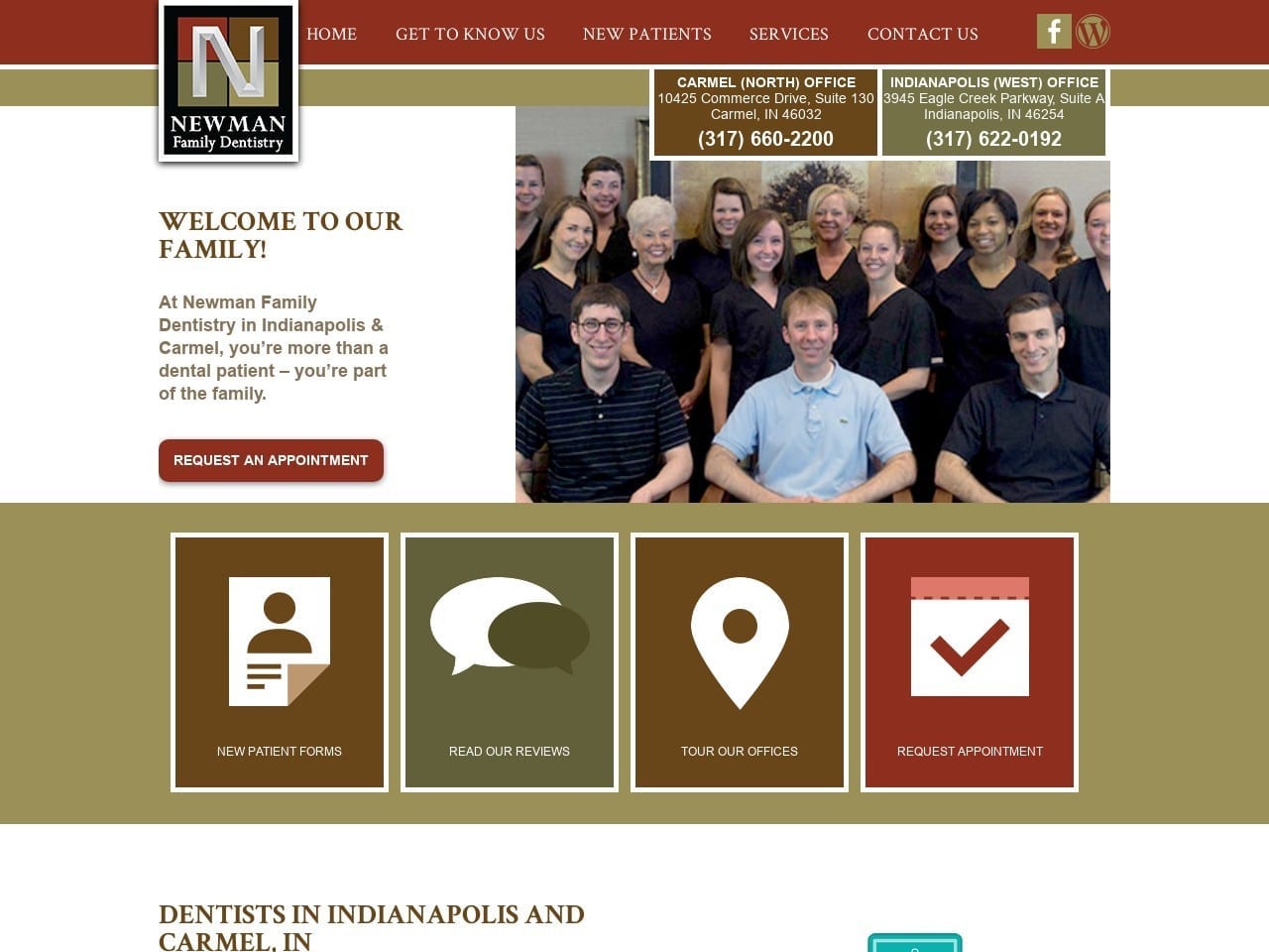 Newman Family Dentist Website Screenshot from newmanfamilydentistry.com