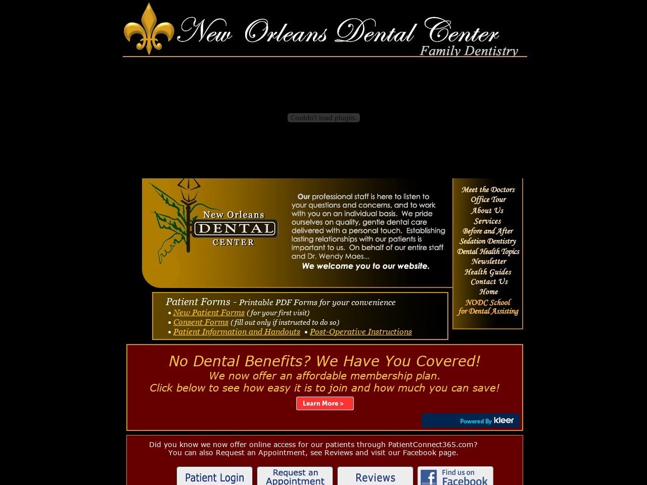 Dr. Wendy M. Maes DDS Website Screenshot from neworleansdentalcenter.com