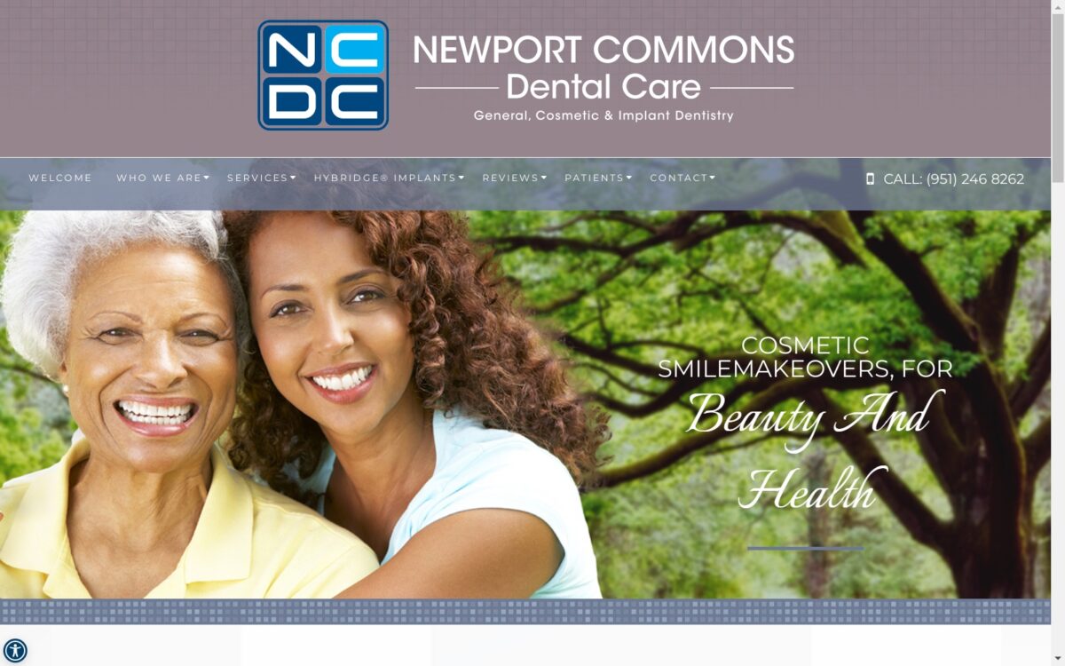 newportcommonsdental.com screenshot